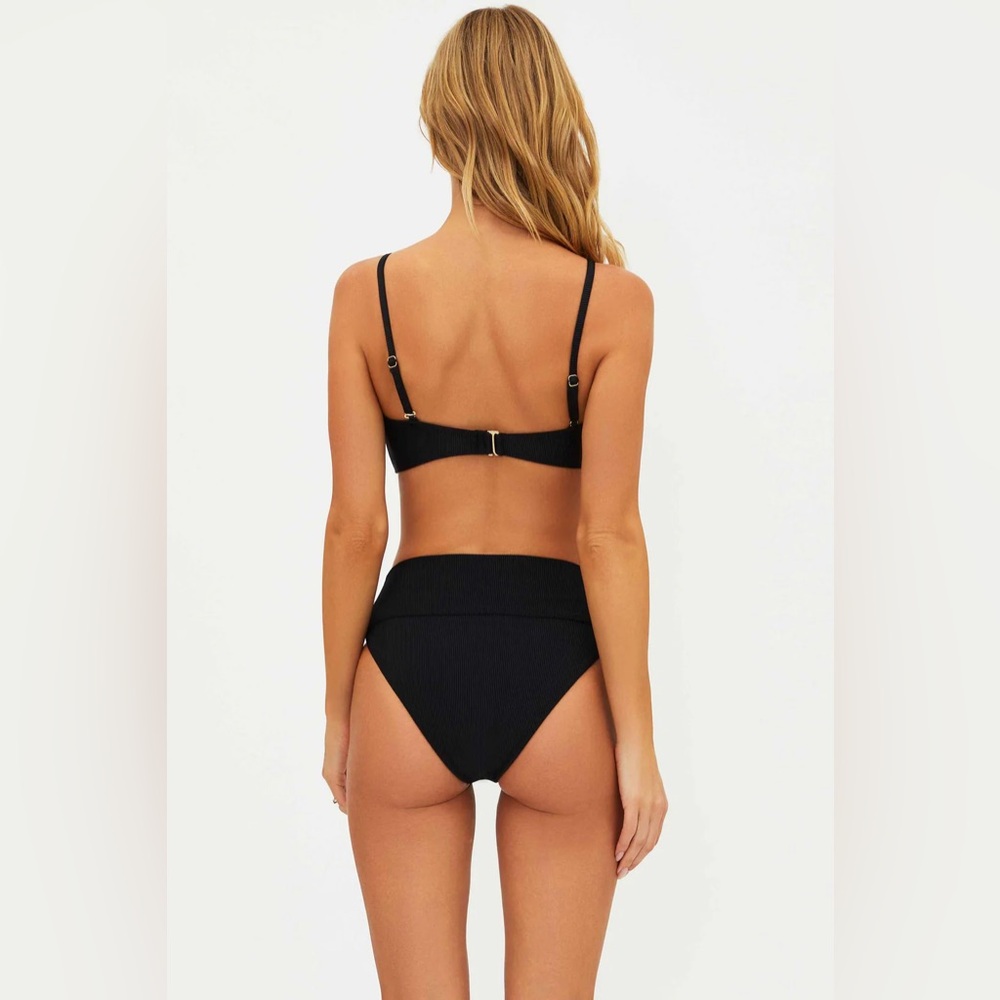 Beach Riot Black Ribbed Bandeau High-Waist Bikini - Picture 2 of 7